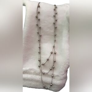 Elegant Silver Beaded Necklace